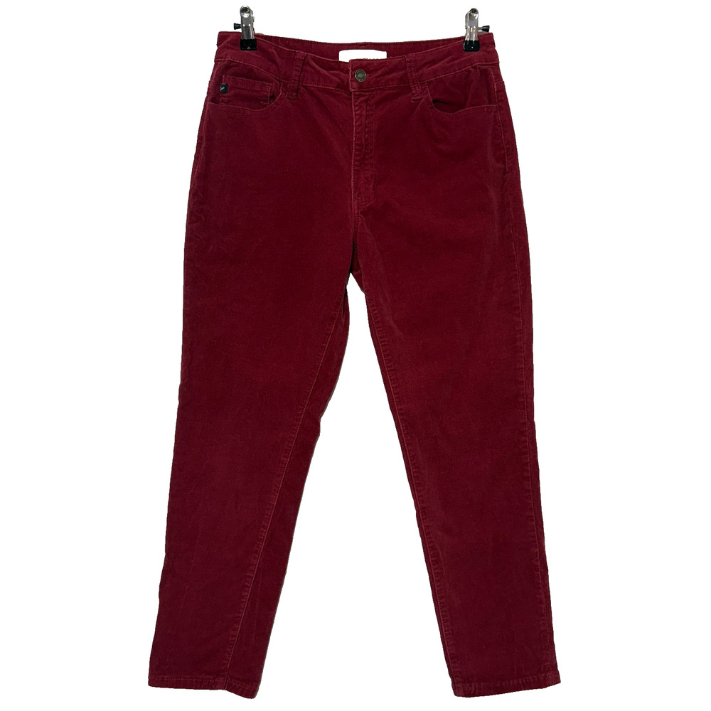 Kancan Pants Womens 9/28 Red‎ Corduroy Relaxed Straight Stretch Measures 30X28